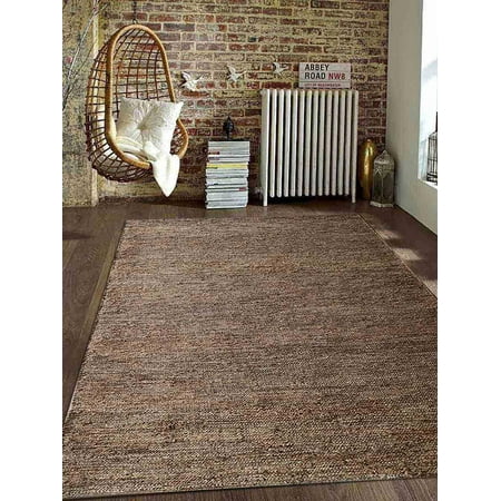 Hand Knotted Natural Rugsotic Carpets Hand Knotted Sumak Jute 3'x5' Eco-friendly Area Rug Solid Natural J00010 ()