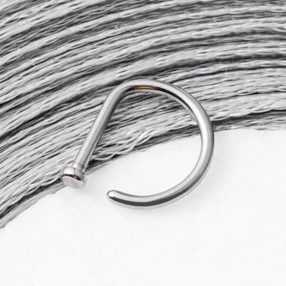 3D Shape Fake Nose Ring Set Silver Stainless Steel Women's Nose Ring