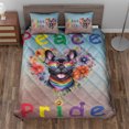 thumbnail image 2 of Peace Love Pride French Bulldog with Rainbow Sunglasses LGBT LGBTQ+ Quilt Bedding Set Dog Lover Gifts 1 Blanket Bed Cover 2 Pillowcases - 01004, 2 of 5