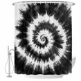 thumbnail image 2 of Shower Curtains for Bathroom, Black Gray Ombre Waterproof Fabric Shower Curtain, Retro Abstract Tie-dye Tribal Boho Decorative Bathroom Curtain for Bathtub, 66"x72", No Hooks Included, 2 of 9