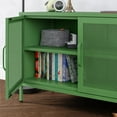 thumbnail image 2 of Channing 2 Door Storage Cabinet-Mesh Metal Locker, Kelly Green, 2 of 15