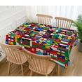 thumbnail image 2 of International Flags Tablecloth for Around The World Themed Birthday Party Supply Hispanic Heritage Month Decoration Home Kitchen Dining Room Church Rectangular Table Cover (60" x 84"), 2 of 5