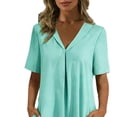 thumbnail image 4 of Blczomt Green Womens Shirts Casual Trendy Summer Shirt Short Sleeve Lightweight Women Blouses,XL, 4 of 6