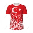 thumbnail image 3 of Exclusive design Turkey Flag Grain 3D Printed Men For Running Bike Soccer Tennis Fitness Sports tshirt Mesh Fans Short T-shirt, 3 of 11