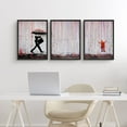thumbnail image 2 of PixonSign Framed Wall Art Collage Print Gallery Set Banksy Inspired Rainbow Rain Explosion on London Street Abstract Shape Illustrations Modern Boho for Living Room, Bedroom, Office - 12"x16"x3 BLACK, 2 of 6