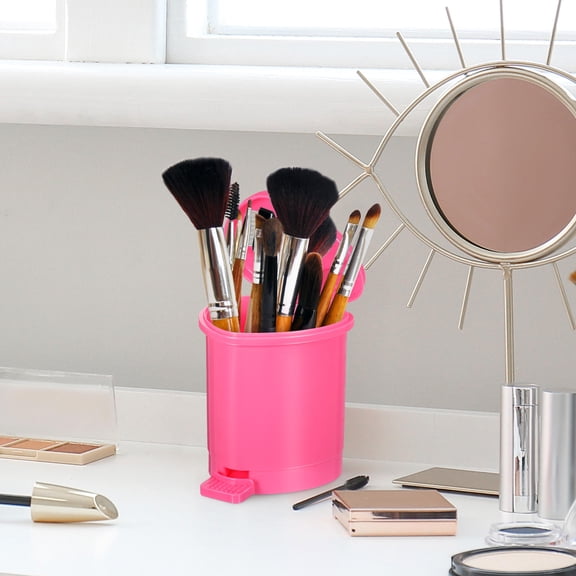 Houderco Cute Pink Mini Trash Can For General Users 1Pcs 4.13x3.54 Inches