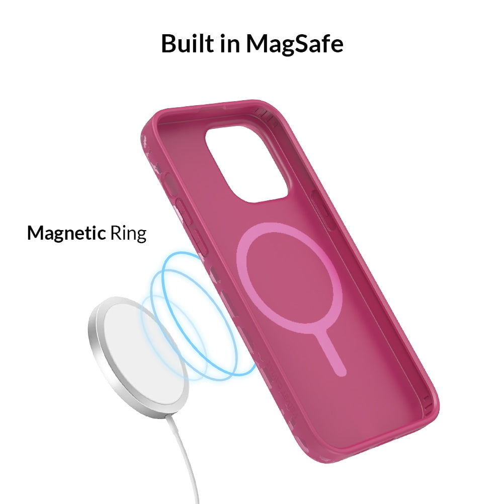 Velvet Caviar for iPhone 14 Case Compatible with MagSafe - Cute Protective Phone Cases for Women - Metallic Pink Ruby Leopard Cheetah Print