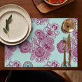 thumbnail image 4 of Set of 6 Durable Paisley Placemats, Flax Linen Heat Resistant Wrinkle Free with Colorful Vintage Boho Floral and Artistic Mandala Geometric Decor, 4 of 5
