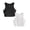 Black 1PCS & White 1PCS, variant on MUXiin Sports Bras for Girls 14-16 Girls Double Layer Cropped Tank Top Sleeveless Soft Stretch Comfort Fit Casual Wear Breathable Bras For Girls