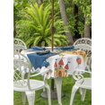 thumbnail image 3 of Outdoor Tablecloth with Umbrella Hole for Patio/Picnic/Party/Camping, Children's Day Waterproof Table Cloth Round Cover Washable, Car Tree Stars Cartoon Modern Art (Dia 60"), 3 of 8