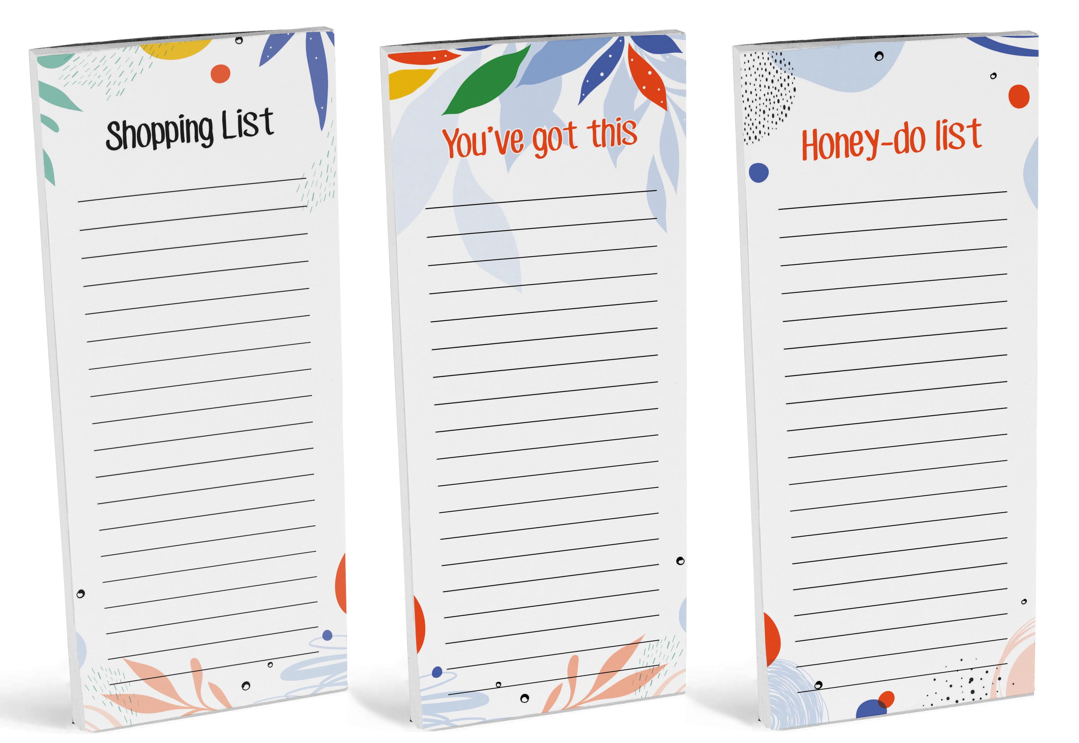 Inkdotpot Pack of 3 Magnetic Fridge To-Do List Notepads- Magnetic Memo Pads For Refrigerator-(50 Sheets Each)-FY