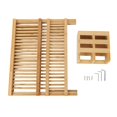 thumbnail image 2 of Bamboo Dish Drying Rack Flatware Utensils Dish Rack Bowl Rack Tier Drainer Kitchen Holder Dish Dish Rack Dish Plate Rack Chopsticks Cage Storage Rack, 2 of 8