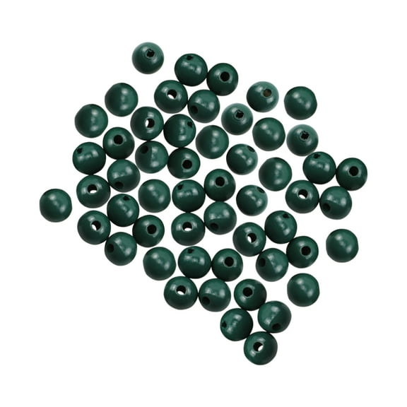 MLINS Dark Green Wooden Beads for DIY Crafts Jewelry Making Supplies 100pcs Safe Durable Smooth