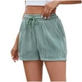 thumbnail image 5 of Posijego Women's Casual Shorts Textured High Waist Drawstring Wide Leg Shorts with Pockets Summer Causal, 5 of 5