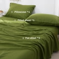 thumbnail image 4 of Simple&Opulence Linen Sheet Set-Linen Cotton Blend Bedding set-3 Pieces (1 Flat Sheet,1 Fitted Sheet&1 Pillowcase)-Soild Color Collection,Soft & Cozy,Cooling Bedding- Twin Size, Forest Green, 4 of 9