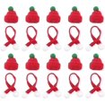 thumbnail image 1 of Mini bufanda navideña Gorro de Papá Noel tejido Gorro artesanal para muñecas Encanto de vino de invierno Bufandas de punto en miniatura de 15 cm para botella de vino Muñeco de niev, 1 of 5