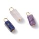 thumbnail image 1 of Natural Gemstone Pendants with Real 24K Gold Plated 304 Stainless Steel Loops Column 17~17.5x6~7x6~7mm Hole: 3.5mm, 1 of 5