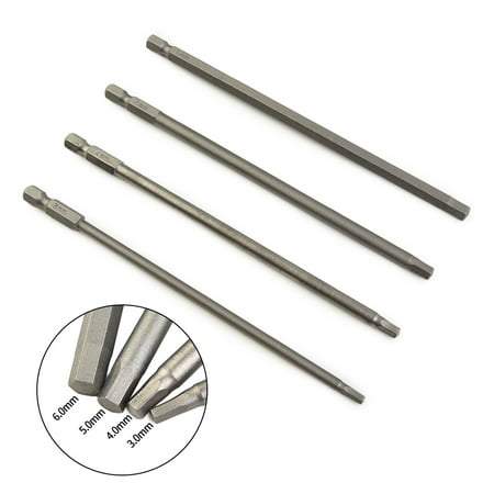 

Goodhd 4Pcs 1/4 Hex Shank Magnetic Head Screw Driver 150mm Screwdriver Bits 3/4/5/6mm