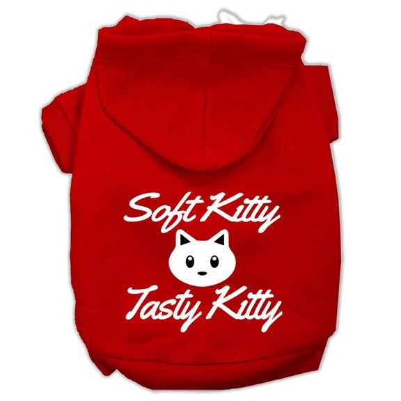Pet Dog  Cat Hoodie Screen Printed, "Soft Kitty, Tasty Kitty"