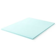 Lucid 2 Cooling Gel with Aloe Plush Memory Foam Mattress Topper, Twin-XL
