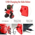 thumbnail image 3 of Red USB-Charged Remote Control Robot Toy with Voice & Touch Control, Recordable Messages, Singing/Dancing Functions, Coin Bank, and 2.4GHz Wireless Transmitter – PP Plastic Kids' Educational Playmate, 3 of 6