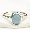 thumbnail image 5 of Aquamarine Ring, 925 Sterling Sliver Ring, Oval Gemstone Ring, March Birthstone Ring, Dainty Ring, Statement Ring, Designer Ring, Gift Item, 5 of 8
