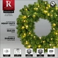 thumbnail image 2 of 24" Red Sleigh Sequoia Fir Commercial-Grade Prelit Christmas Wreath with Warm White LED Lights, 2 of 7