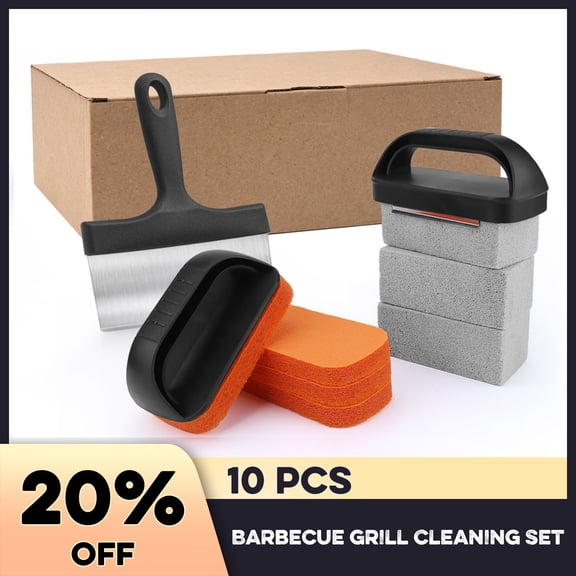 Griddle Cleaning Kit for Blackstone, Flat Top Grill Cleaning Kit with Grill Stone, Griddle Scraper & Griddle Brush Easy to Remove Stain