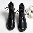 thumbnail image 6 of Puntoco Women's Chelsea Dress Boots Square Toe Ankle Boots for Women Lace Up Business Work Shoes Black 9.5, 6 of 7