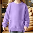 thumbnail image 5 of ATOGUTA Girls Crewneck Sweatshirt Purple Kids Long Sleeve Sweatshirts Casual Fashion Spring Fall Clothes with Pockets Size 3T-14, 5 of 8