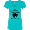 thumbnail image 3 of Inktastic Nanna Bear Grandma Women's V-Neck T-Shirt, 3 of 5