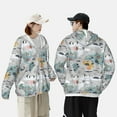 thumbnail image 6 of Kll The World Map With Cartoon Animals Print Men'S Women’s Upf 50+ Sun Protection Outdoor Hoodie Jacket Long Sleeve Fishing Hiking Performance Shirt- Small, 6 of 8