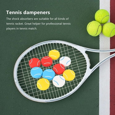10PCS Tennis Racket Vibration Dampeners Tennis Shape Tennis Racquet Shock Absorbers Tennis Racket Strings Dampers