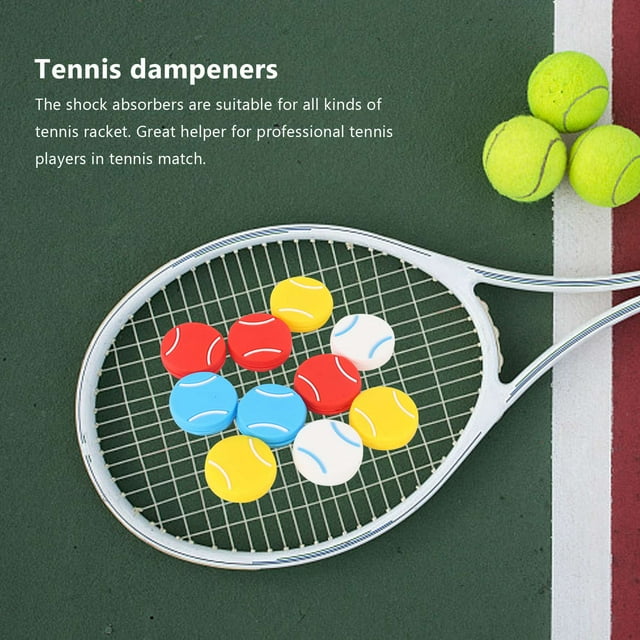 10PCS Tennis Racket Vibration Dampeners Tennis Shape Tennis Racquet Shock Absorbers Tennis Racket Strings Dampers