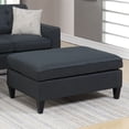 thumbnail image 6 of Poundex Fabric Compact Sectional Sofa Set with Cocktail Ottoman in Black, 6 of 6