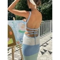 thumbnail image 5 of Women Backless Hollow Out Long Dress Sexy Tube Top Maxi Dress Bodycon Spaghetti Strap Cocktail Party Midi Dress, 5 of 6