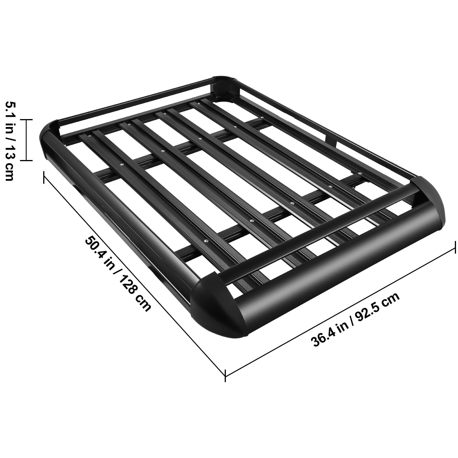 KFFKFF Universal 50.4 x 36.4 Inch Roof Cargo Basket, Aluminum Roof-Mounted Luggage Rack with Bars XL-B for Cars, SUVs, and Travel Essentials