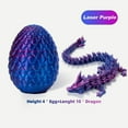 thumbnail image 3 of 3D Printed Dragon Eggs with Dragon Inside, Articulated Crystal Dragon in Egg, Executive Dragon Fidget Desk Toys for Gifts, Home Office Decor (Purple), 3 of 7