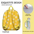 thumbnail image 4 of Retro Daisy Print Students Backpack - Boho Floral Pattern in White and Yellow, Durable Lightweight Student Backpack for School and Travel, 4 of 5
