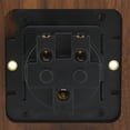 thumbnail image 2 of 16A Standard Black Walnut & Brass Wall Outlet: Durable, Humidity/Corrosion-Resistant, Eco-Friendly Handcrafted Decorative Power Socket with Long-Lasting Performance for Phones, Laptops & Small, 2 of 6