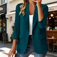 thumbnail image 4 of GILIGEGE Women's Oversized Solid‑Color Blazer Jacket,Long‑Sleeve Lapel‑Collar Button‑Down Suit Outerwear with Side Pockets,Trendy Business‑Casual Dressy Coat for Office Work Daily Blackish Green L, 4 of 8