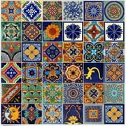 100 Mexican Tiles 4x4 Handpainted Assorted Designs