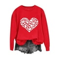 thumbnail image 3 of Cute Valentines Outfits For Women Long Sleeve Love Heart Graphic Sweatshirts Pullover Valentine's Crewneck Sweatshirt, 3 of 6