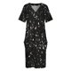 thumbnail image 3 of Vestido de bolsillo suelto para mujer blanco y negro brillo falso brillante foto de brillo no reflectante, 3 of 6