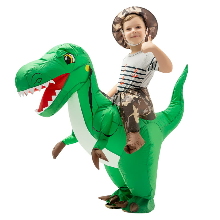 GOOSH 48 inch Inflatable Dinosaur Costume for Kids, Kids Halloween Costume  for Boys Girls, Funny Blow Up Costumes for Halloween Party Cosplay