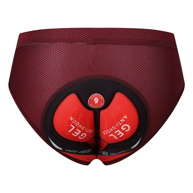 koolsoo Bike Underwear Undershorts Briefs Riding Biker Men Padded Cycling Shorts Man Man Deep Red XXXL