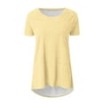 thumbnail image 4 of T-Shirts for Women Plus Size Crewneck Tunic Tops Short Sleeve Long T-Shirt Blouse, 4 of 5