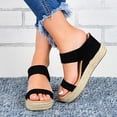 thumbnail image 3 of Summer Sandals For Women Solid Color Ankle Buckle Sandal For Dresses Jeans Skirts Short Pants-26Black43, 3 of 5