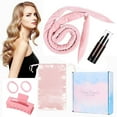 thumbnail image 1 of Heatless Curlers Headband, Soft Velour Heatless Curls, Overnight Heatless Hair Curling Set (Pink, 7Pcs), 1 of 5