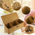 thumbnail image 4 of Small Woven Basket with Lid,Toilet Paper Storage with Lid,Rectangular Household Organizer Boxes with 3 Sections,Christmas Gifts(Orange), 4 of 9